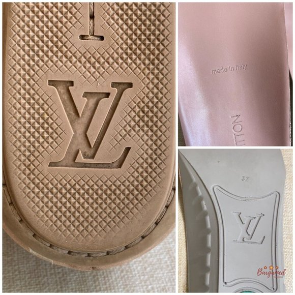 Authentic Louis Vuitton Soft Pink Leather Wing Tip Flat Sneakers Size 37/7 - Picture 10 of 13